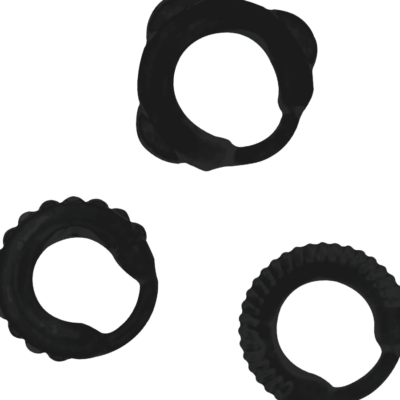 ADDICTED TOYS SET 3 ANILLOS PENE NEGRO 7 Conjunto c-ring de brinquedos viciados preto addicted toys caliente. Pt