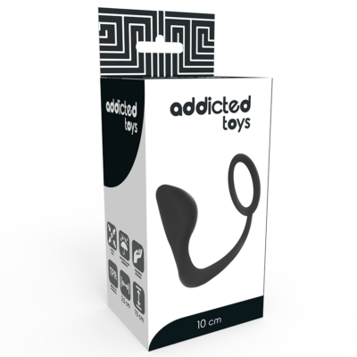 PLUGUE ANAL DE BRINQUEDOS VICIADOS COM ANEL DE PÊNIS PRETO 8 Tomada de brinquedos viciados com anel de galão preto addicted toys caliente. Pt