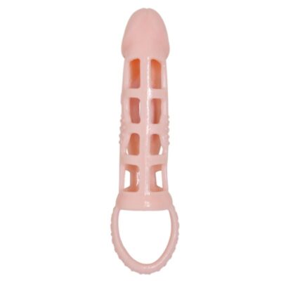 Baile funda extensora pene con vibracion y strap natural 13. 5 cm - image 6