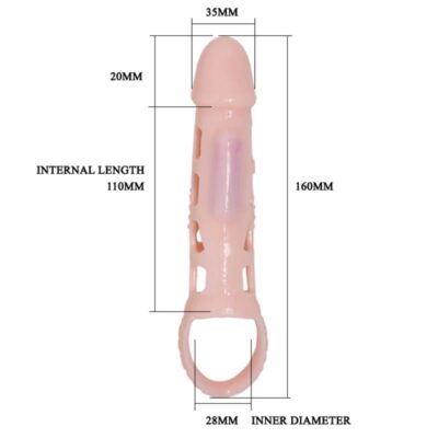 Baile funda extensora pene con vibracion y strap natural 13. 5 cm - image 7