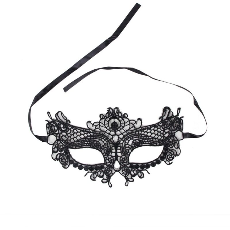 QUEEN LINGERIE BLACK LACE MASK ONE SIZE