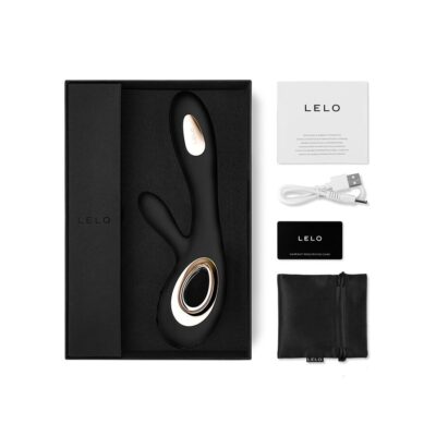 Lelo soraya wave vibrador de coelho profundo preto lelo caliente. Pt