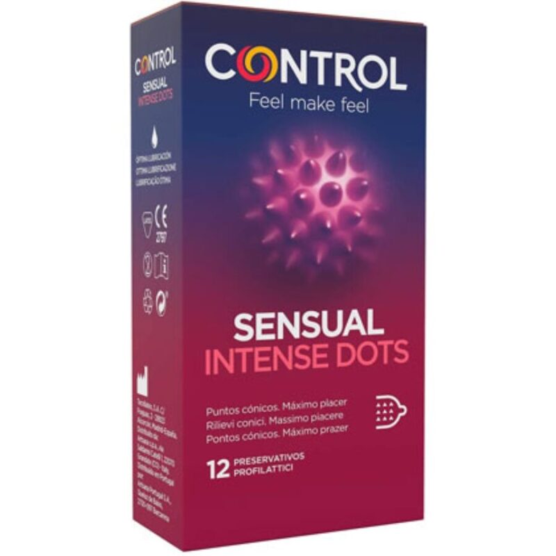 Conservadores texturados de ponto cônico dots de controle 12 unidades control condoms caliente. Pt