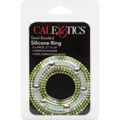 Alternative view of CALEX STEEL BEADED SILICONE RING XL