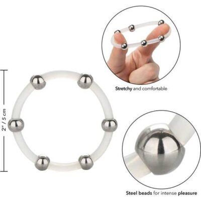 Calex steel beaded silicone ring xl calexotics caliente. Pt