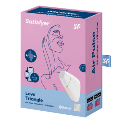 Satisfyer love triangle air pulse stimulator & vibrator - white satisfyer connect caliente. Pt