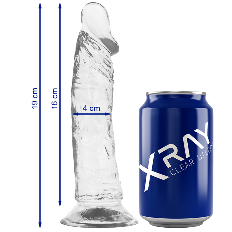 Xray clear cock 19 cm x 4 cm x ray caliente. Pt
