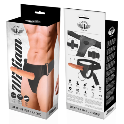 Cabeçote de atração willian strap-on hollow extender vibrador 17 x 4. 5 cm harness attraction caliente. Pt