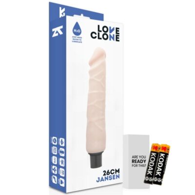Loveclone jansen auto-lubrificação dong carne 26cm loveclone caliente. Pt