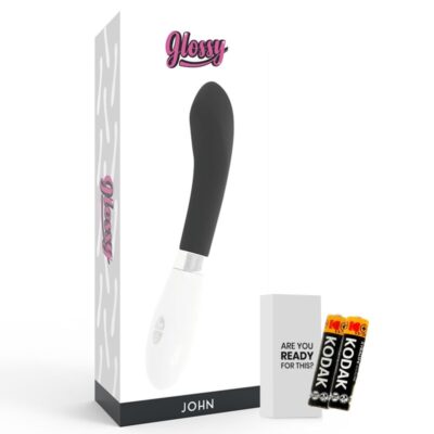 Brilhante john vibrator black glossy caliente. Pt