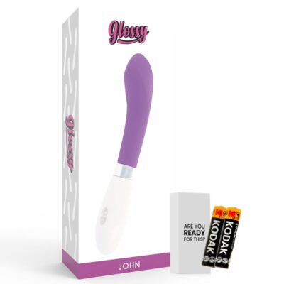 Brilhante john vibrator purple glossy caliente. Pt