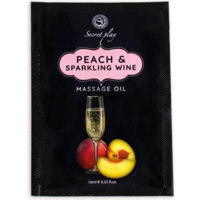 SAQUETA DE ÓLEO DE MASSAGEM SECRETPLAY PÊSSEGO E VINHO ESPUMANTE 10 ML