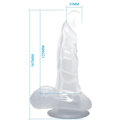 Baile realistic dildo suction testicles 16,7 cm - clear baile dildos caliente. Pt