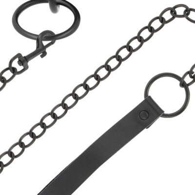 Darkness thin black full collar with leash darkness bondage caliente. Pt
