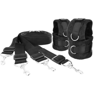 Alternative view of DARKNESS INTERLACE OVER AND UNDER BED RESTRAINT SET