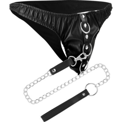 Darkness black underpants with leash darkness bondage caliente. Pt