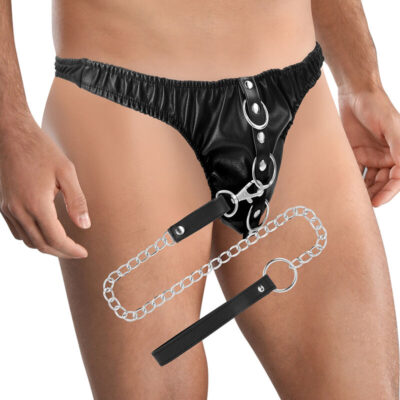 Alternative view of DARKNESS BLACK UNDERPANTS WITH LEASH