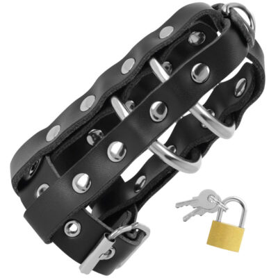 Alternative view of DARKNESS LEATHER CHASTITY CAGE