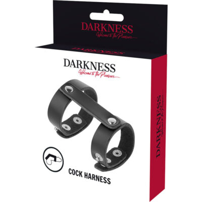 Darkness adjustable leather penis and testicles ring darkness bondage caliente. Pt