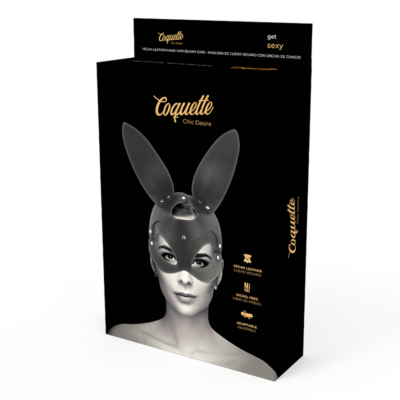 Máscara de couro coquette chic desire vegan com orelhas de coelho coquette accessories caliente. Pt