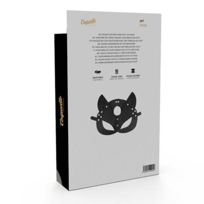 Máscara de couro coquette chic desire vegan com orelhas de gato coquette accessories caliente. Pt