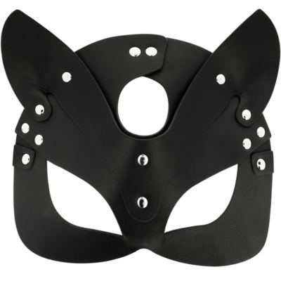 Máscara de couro coquette chic desire vegan com orelhas de gato coquette accessories caliente. Pt
