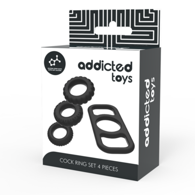 Addicted toys cock ring set 4 pieces silicone addicted toys caliente. Pt