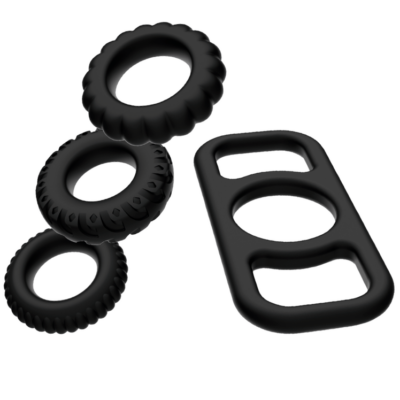 Alternative view of ADDICTED TOYS SET 4 ANILLOS SILICONA PARA EL PENE