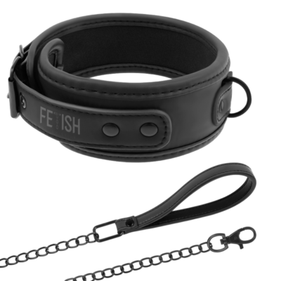 Alternative view of FETISH SUBMISSIVE COLLAR CON CADENA CON FORRO DE NOPRENO