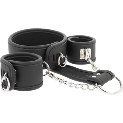 Alternative view of FETISH SUBMISSIVE COLLAR Y ESPOSAS CUERO VEGANO CON FORRO DE NOPRENO