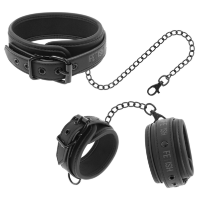 Alternative view of FETISH SUBMISSIVE COLLAR Y ESPOSAS CUERO VEGANO CON FORRO DE NOPRENO