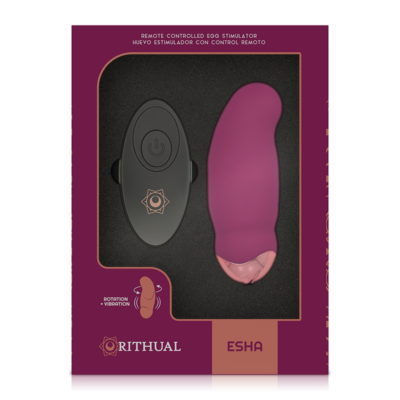 Esha ritual com controle remoto egg estimulador de rotação + vibração rithual caliente. Pt