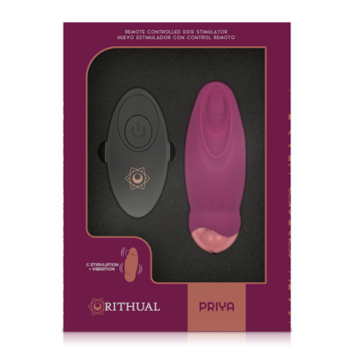 Ovo ritual priya com controle remoto g-spot + vibração rithual caliente. Pt