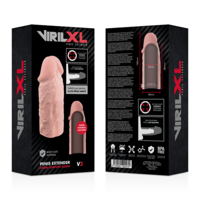 VIRILXL EXTENSION DE PENE LIQUID SILICONE V3 NATURAL 17 Virilxl penis extender extra comfort sleeve v3 carne virilxl caliente. Pt