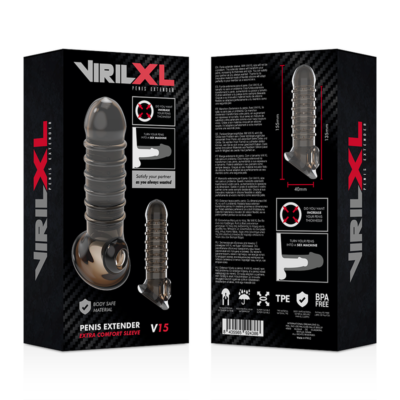 Virilxl extensor de pênis manga extra conforto v15 preta virilxl caliente. Pt