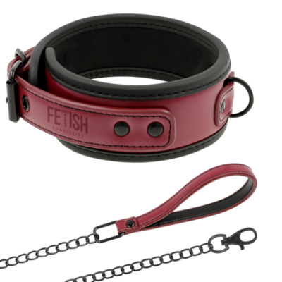 Alternative view of FETISH SUBMISSIVE DARK ROOM COLLAR CON CADENA CON FORRO DE NEOPRENO