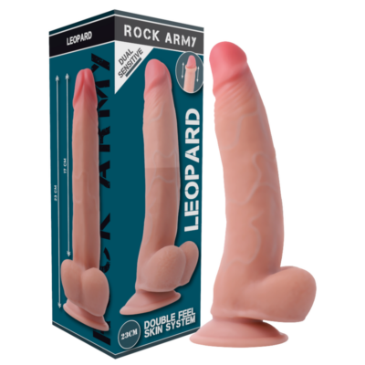 Rockarmy™ - arnês + leopardo dupla densidade 23cm rock army caliente. Pt