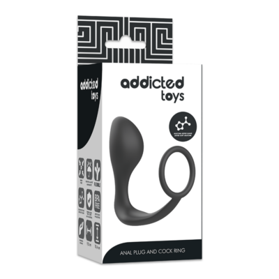 Plugue anal de brinquedos viciados com anel de silicone preto - image 6