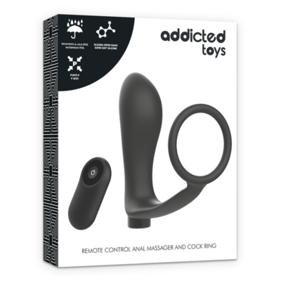 Brinquedos viciados com controle remoto anal massager e anel de galão com vibrador addicted toys caliente. Pt