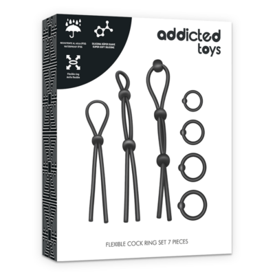 Jogos viciados conjunto de anel de silicone flexível 7 peças addicted toys caliente. Pt