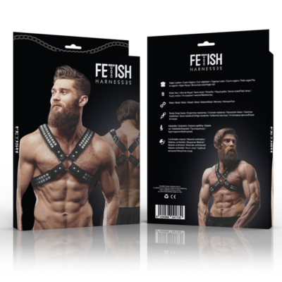 Atitude submissiva fetiche - arnês de peito cruzado com rebites eco couro homem fetish submissive attitude caliente. Pt