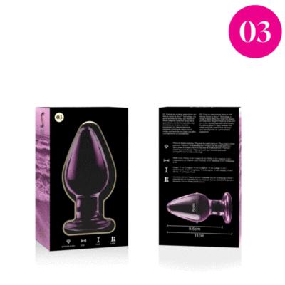 NEBULA SERIES BY IBIZA™ - MODELO 3 ANAL PLUG VIDRO BOROSILICADO 11 X 5 CM ROSA