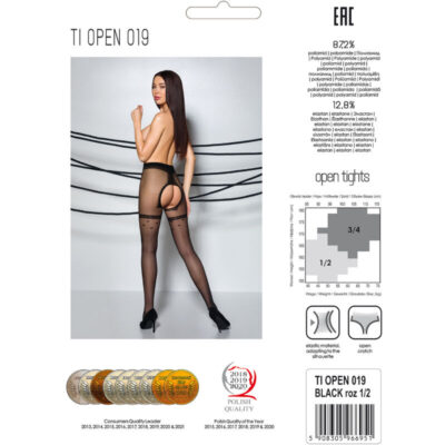 Paixão - meia tiopen 019 preta 1/2 (20 den) passion woman garter & stock caliente. Pt