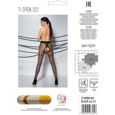 Paixão - meia tiopen 021 preta 1/2 (20 den) passion woman garter & stock caliente. Pt
