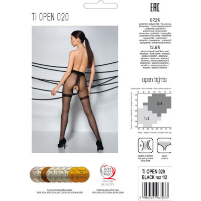 Paixão - meia tiopen 020 preta 1/2 (20 den) passion woman garter & stock caliente. Pt