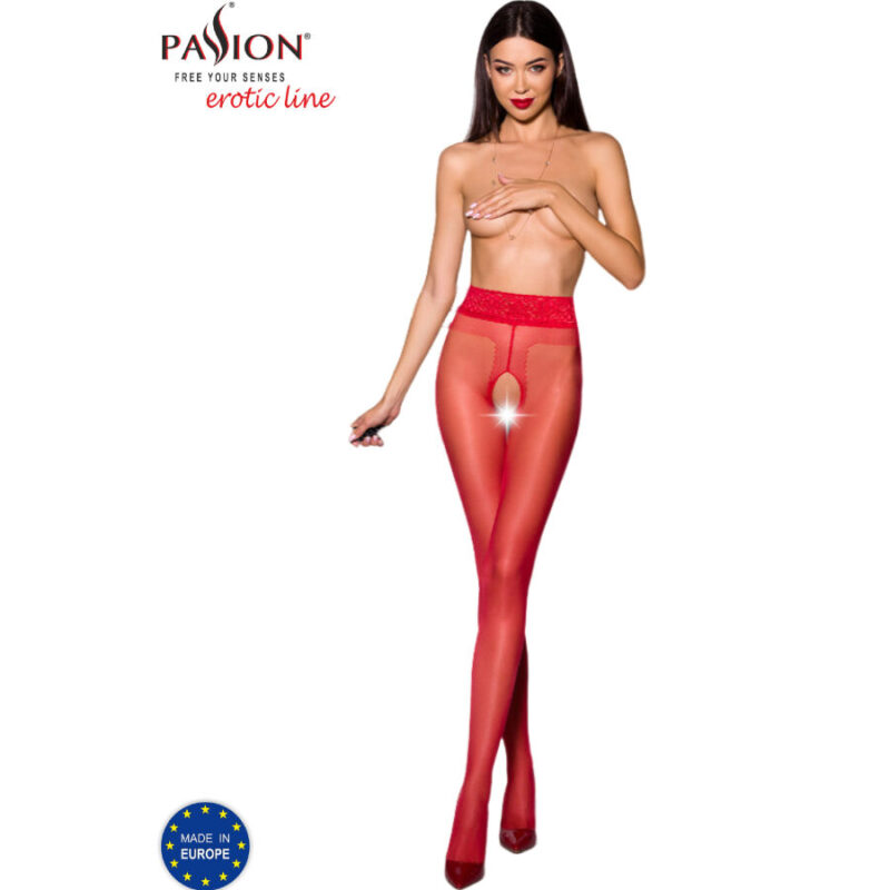 Passion - tiopen 001 stocking red 1/2 (20 den) passion woman garter & stock caliente. Pt