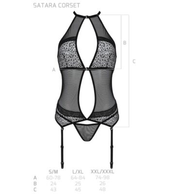 PAIXÃO - SATARA CORSET LINHA ERÓTICA PRETO L/XL PASSION WOMAN CORSETS Caliente.pt