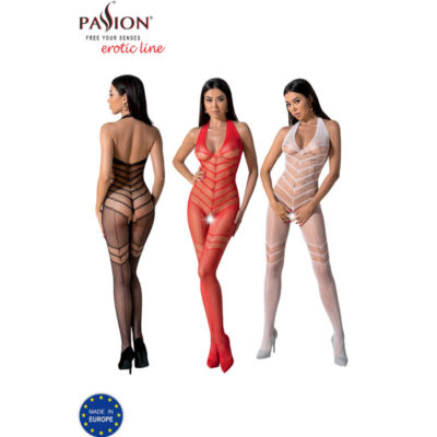 Paixão - bs100 bodystocking vermelho tamanho único passion woman bodystockings caliente. Pt