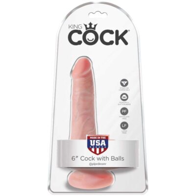 King cock - pênis realístico com bolas 13,5 cm leve king cock caliente. Pt