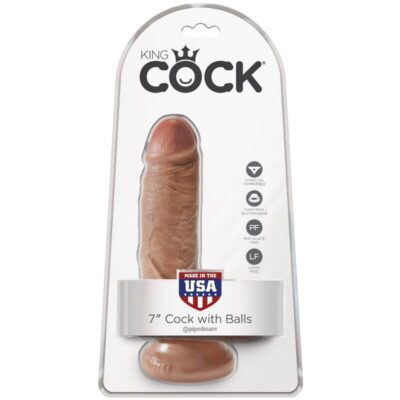 King cock - pênis realístico com bolas 13,2 cm caramelo king cock caliente. Pt